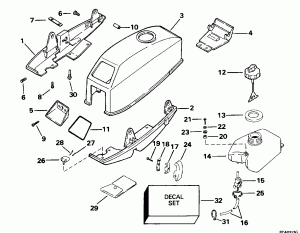 Motor  - Johnson / evinrude &    (Motor Cover - Johnson/evinrude & Integral Fuel Tank)