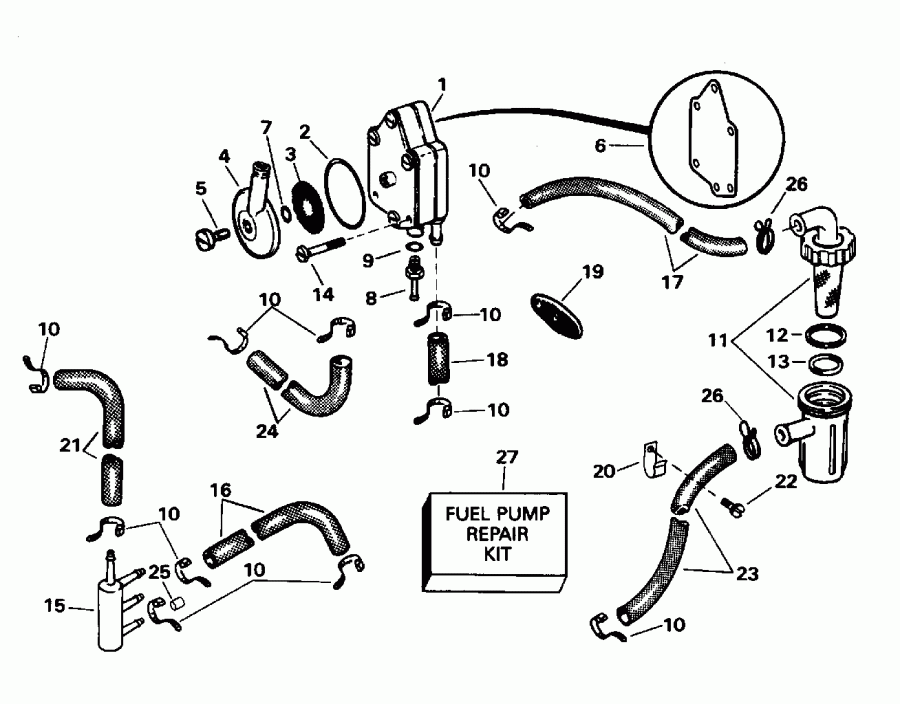 EVINRUDE E55RSLW 1996  - el  &  - el Pump & Filter