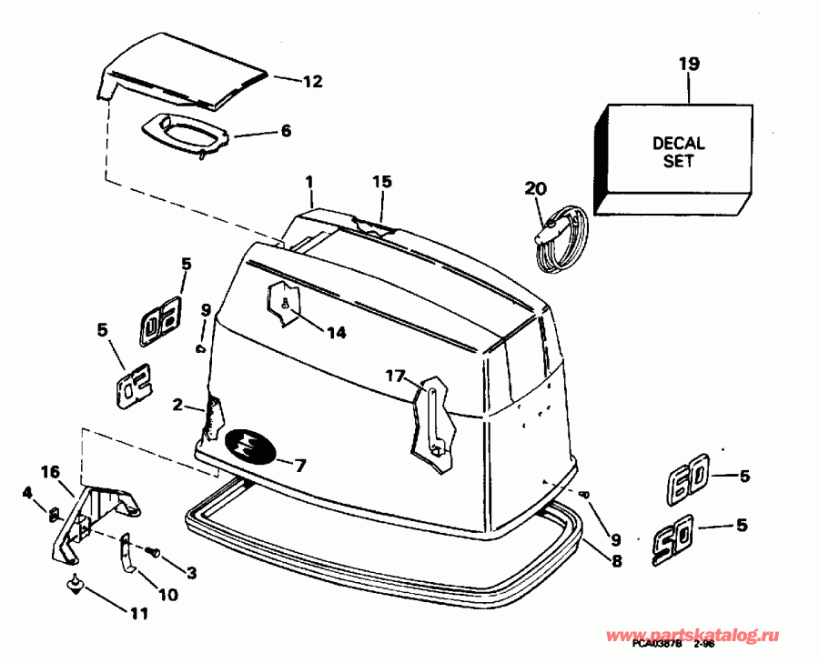 �������� ��������� ����� EVINRUDE E60TTLEDR 1996  - Evinrude