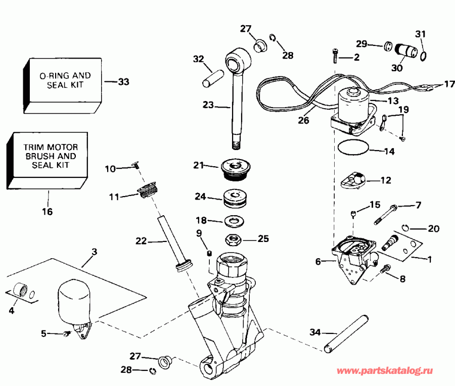    E90TLEDA 1996  - wer Trim/tilt Hydraulic Assembly - wer Trim / tilt Hydraulic Assembly