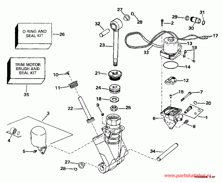    BE115GLEUA 1997  - wer Trim / tilt Hydraulic Assembly / wer Trim/tilt Hydraulic Assembly