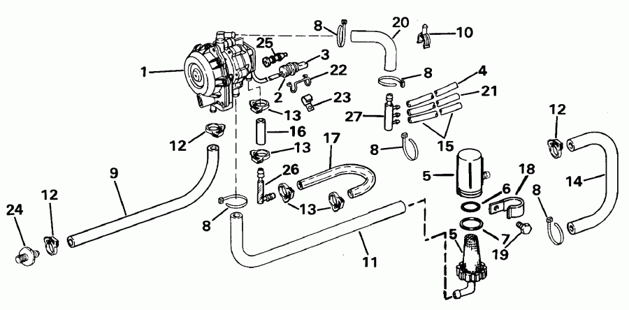 ��������� Evinrude BE15FDLEUA 1997  - haust ������ - haust Housing