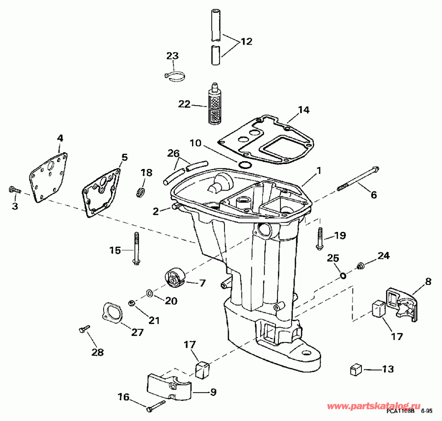    EVINRUDE BE15FRELUA 1997  - haust  / haust Housing