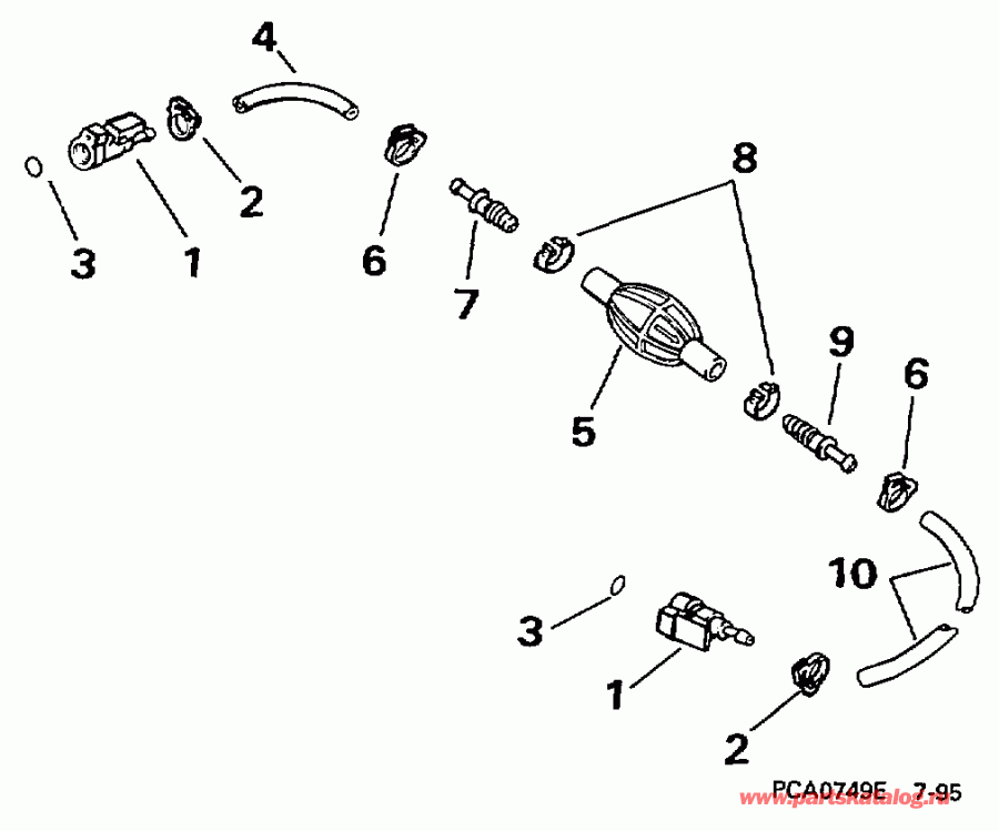   Evinrude BE15FREUA 1997  - el Hose & Primer Bulb 5/16 In. I.d. - el  &   5 / 16  I.d.