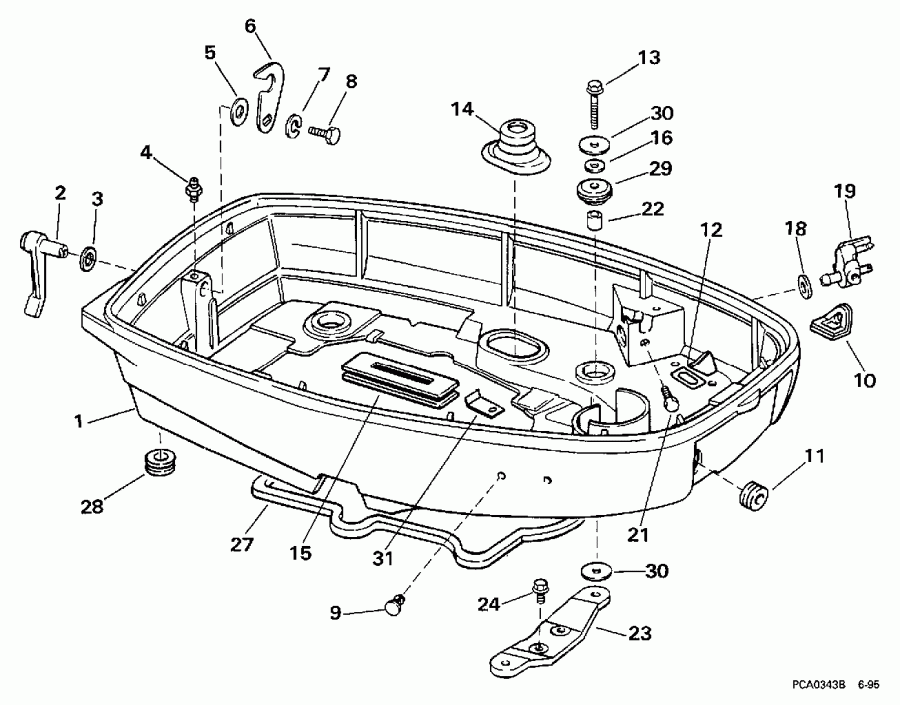   EVINRUDE BE20SRLEUM 1997  - wer Engine Cover