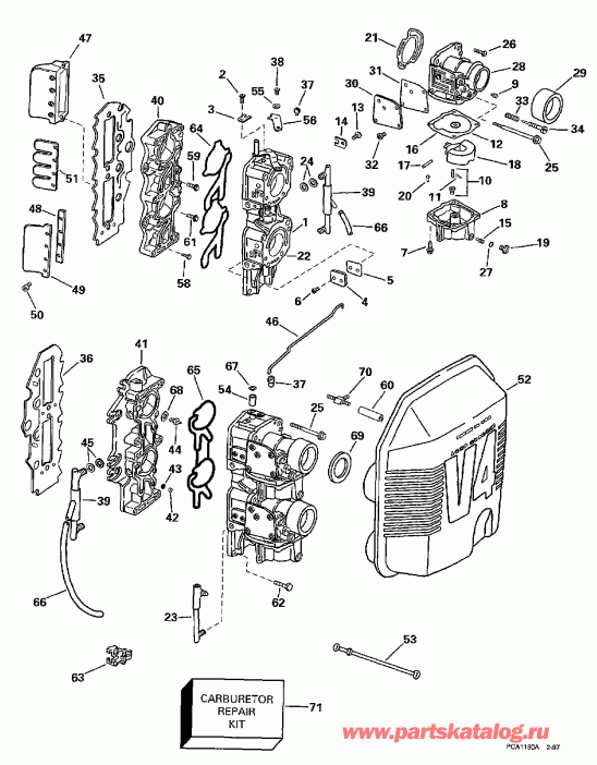  Evinrude BE90ELEUC 1997  - rburetor & Intake Manifold - rburetor &  