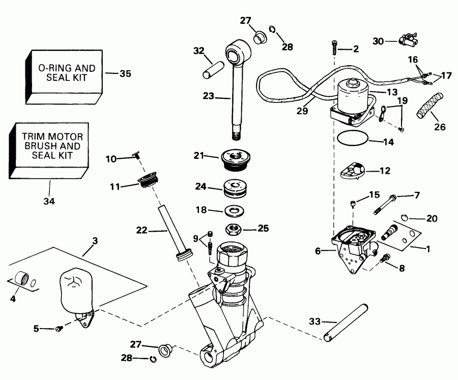   EVINRUDE E150IXEUC 1997  - wer Trim/tilt Hydraulic Assembly / wer Trim / tilt Hydraulic Assembly