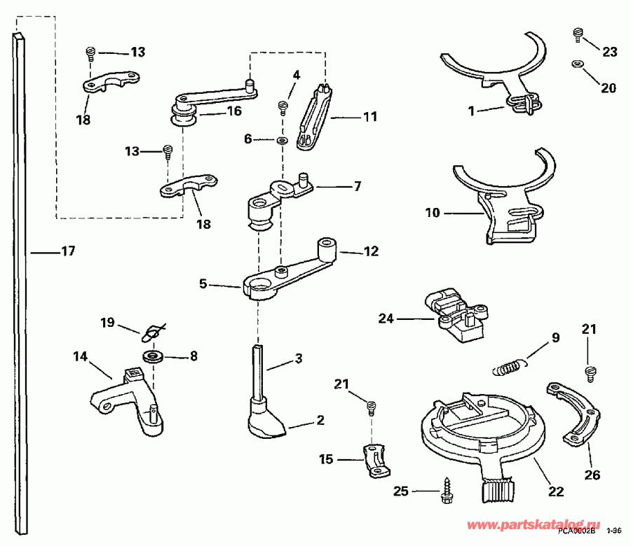  EVINRUDE E150SLEUC 1997  - rottle Linkage / rottle  