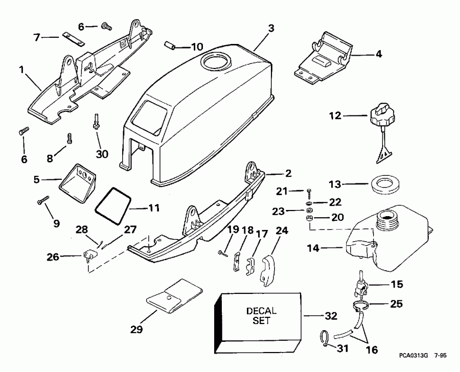 �������� ����� EVINRUDE E3ROEUD 1997  - Johnson / evinrude & ���������� ��������� ��� - Johnson/evinrude & Integral Fuel Tank