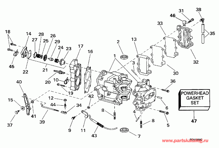 ��������� �������� ����� EVINRUDE E8REUC 1997  - linder & Crankcase
