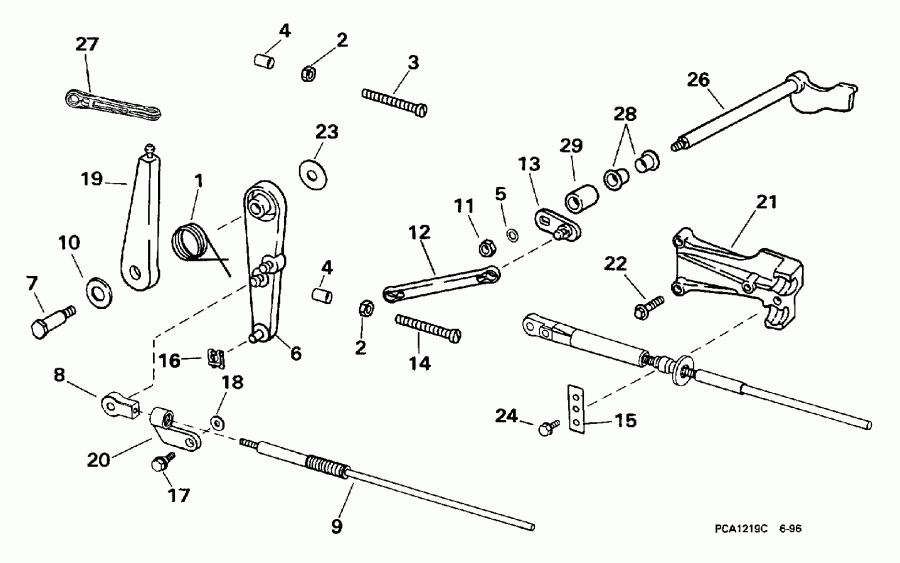   EVINRUDE BE25KLECA 1998  - rottle Linkage / rottle  