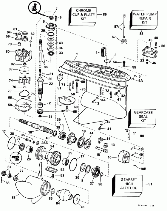 Evinrude E150NXECD 1998  -  Rotation -- Gl Models /  Standard Rotation -- Gl Models
