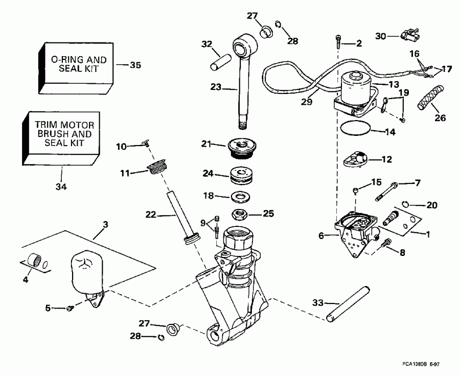   Evinrude E175FTLECS 1998  - wer Trim / tilt Hydraulic Assembly / wer Trim/tilt Hydraulic Assembly