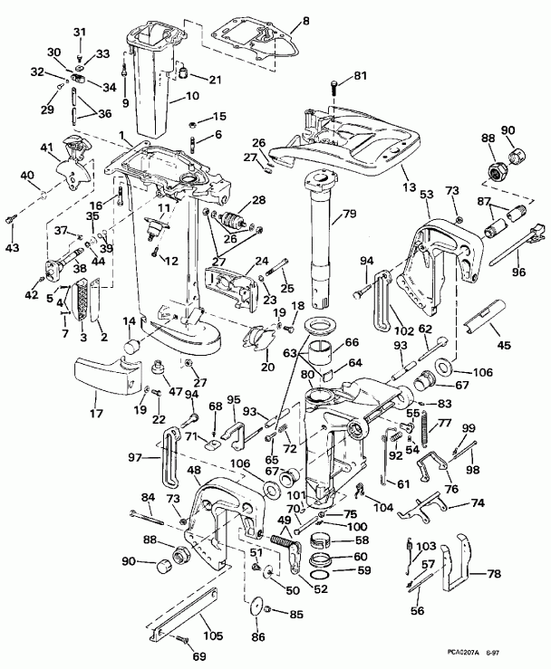 ����� Evinrude E25TELECB 1998  - dsection