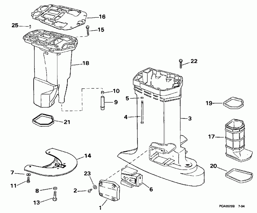    EVINRUDE SE150WTPXY 1998  - haust  - haust Housing