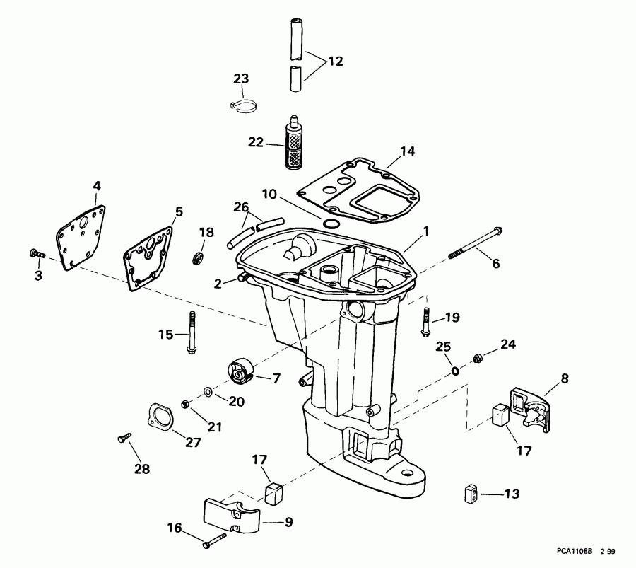   EVINRUDE E10R4EEB 1999  - haust  / haust Housing