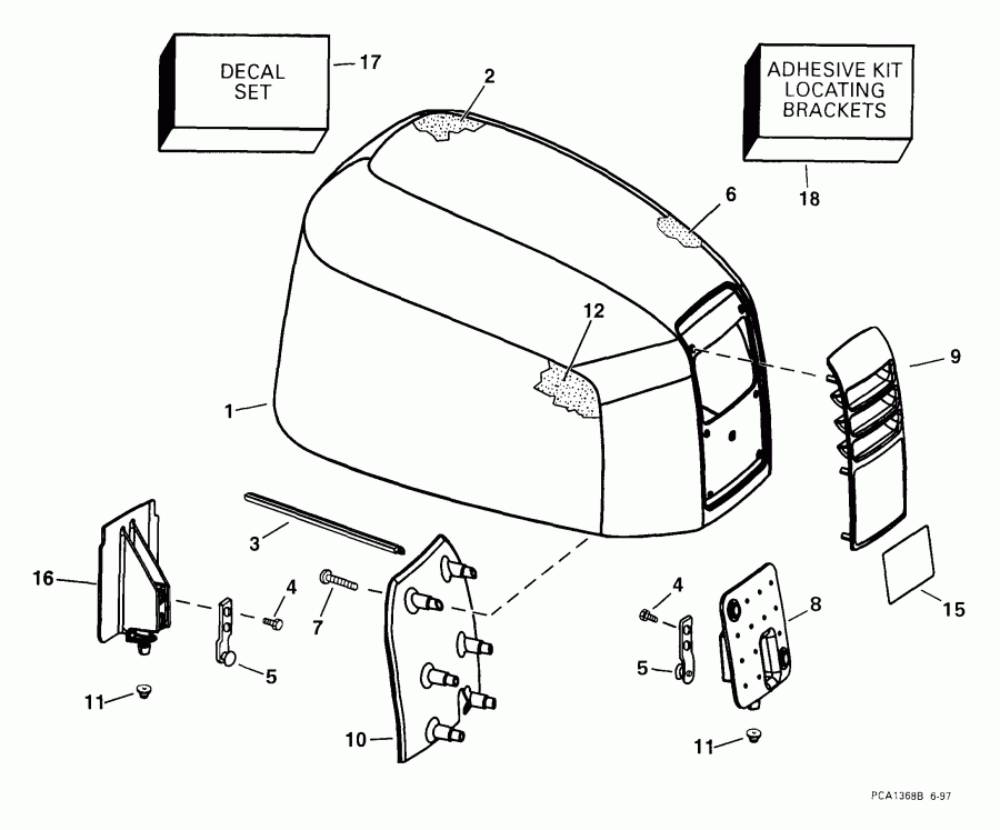 ��������� EVINRUDE E150FSLEEO 1999  - gine ������ / gine Cover