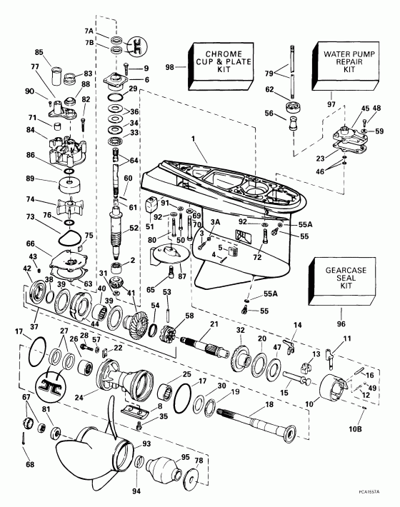 �������� ��������� ����� Evinrude E175FPXEEO 1999  - Counter-rotation -- Fcx Models -  Counter-rotation -- Fcx Models