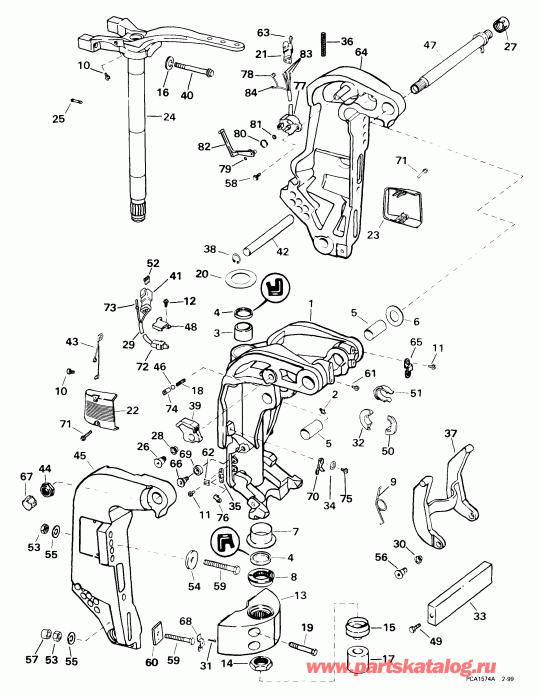   EVINRUDE E200FSLEES 1999  - ern & Swivel Bracket - ern &  