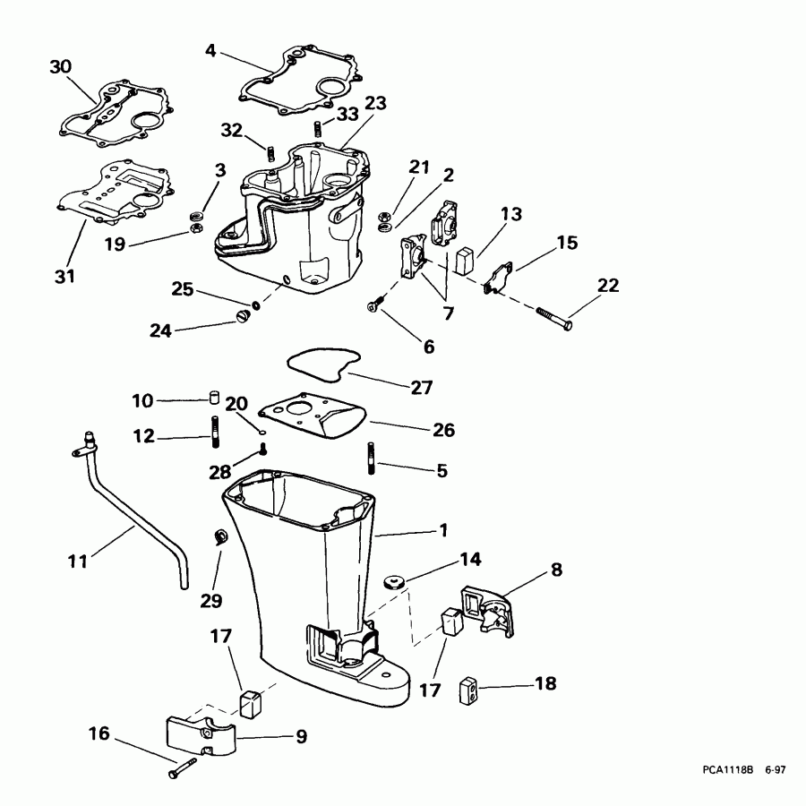 ����� EVINRUDE E8RL4EEM 1999  - haust Housing - haust ������