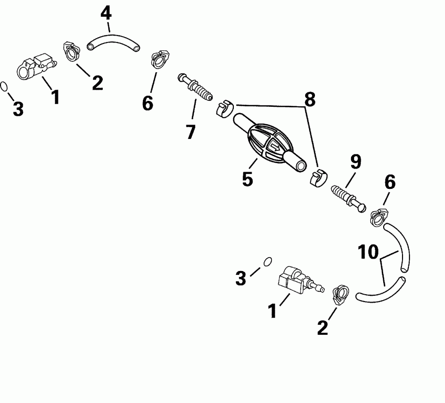  EVINRUDE E30RL4SSS 4-Stroke, Rope Start, Tiller,   - 5/16 In. I.d. - 5 / 16 ���� I.d.