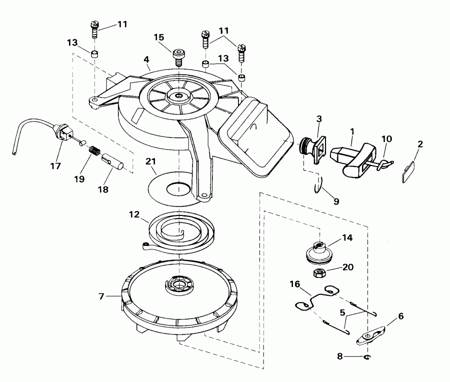 �������� ����� ������� E8DRSSM Rope Start, Tiller, 15 IN. shaft  - wind ������� - wind Starter