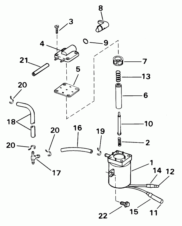    EVINRUDE SE15BASSB Rope Start, Tiller, 15 IN. sha  - ectric Primer System / ectric Primer System