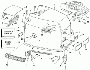   () - Evinrude - 200tx, 200cx, 225t, 225p, 225c (Engine Cover - Evinrude - 200tx, 200cx, 225t, 225p, 225c)