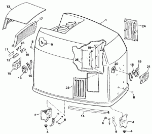   () - Johnson - 200 Stl, Ve200sl (Engine Cover - Johnson - 200 Stl, Ve200sl)