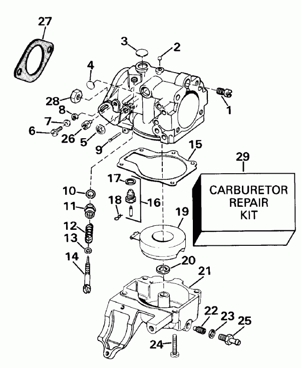   Evinrude E30RESS 1990  - rburetor - rburetor