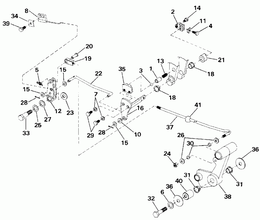  EVINRUDE E40TELESR 1990  - ift & Throttle Linkage (continued) - ift &  age (continued)