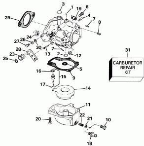  - 55 Model 15  Transom Models (Carburetor - 55 Model 15 In. Transom Models)