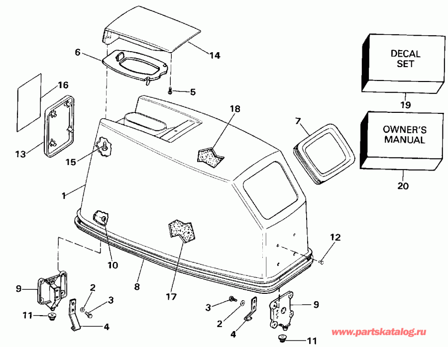��������� �������� ����� EVINRUDE VE50BEESR 1990  - Evinrude Rope Start Only