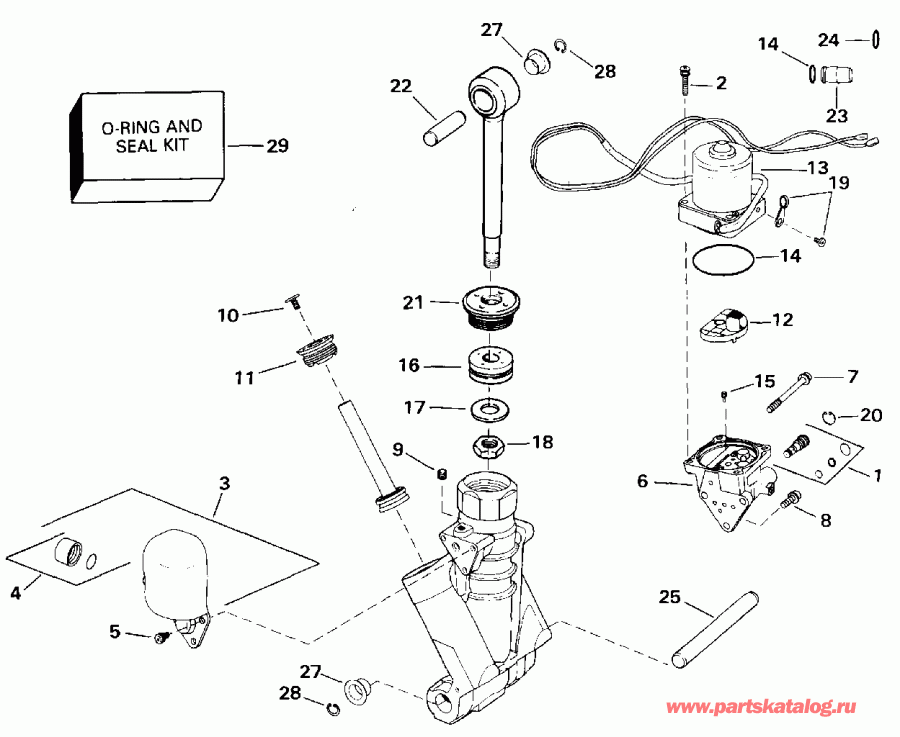    EVINRUDE E150TXEIE 1991  - wer Trim / tilt Hydraulic Assembly / wer Trim/tilt Hydraulic Assembly