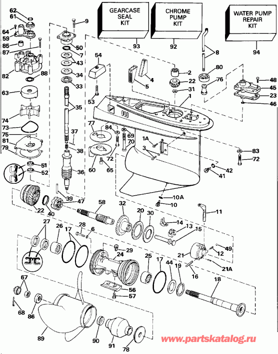    Evinrude E250CXEIE 1991  - Counter Rotation /  