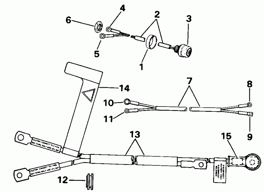    Evinrude E25TELEIE 1991  - art Switch & Cables - art  & s