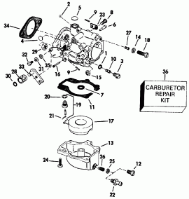  - 55 Model 20   22.5  Transom Models (Carburetor - 55 Model 20 In. And 22.5 In. Transom Models)