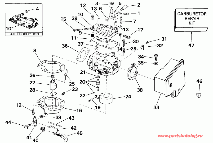 ��������� �������� ����� Evinrude E8RLEIA 1991  - rburetor - rburetor