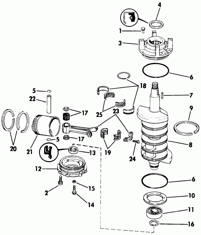  EVINRUDE VE115TLEIE 1991  - ankshaft & Piston