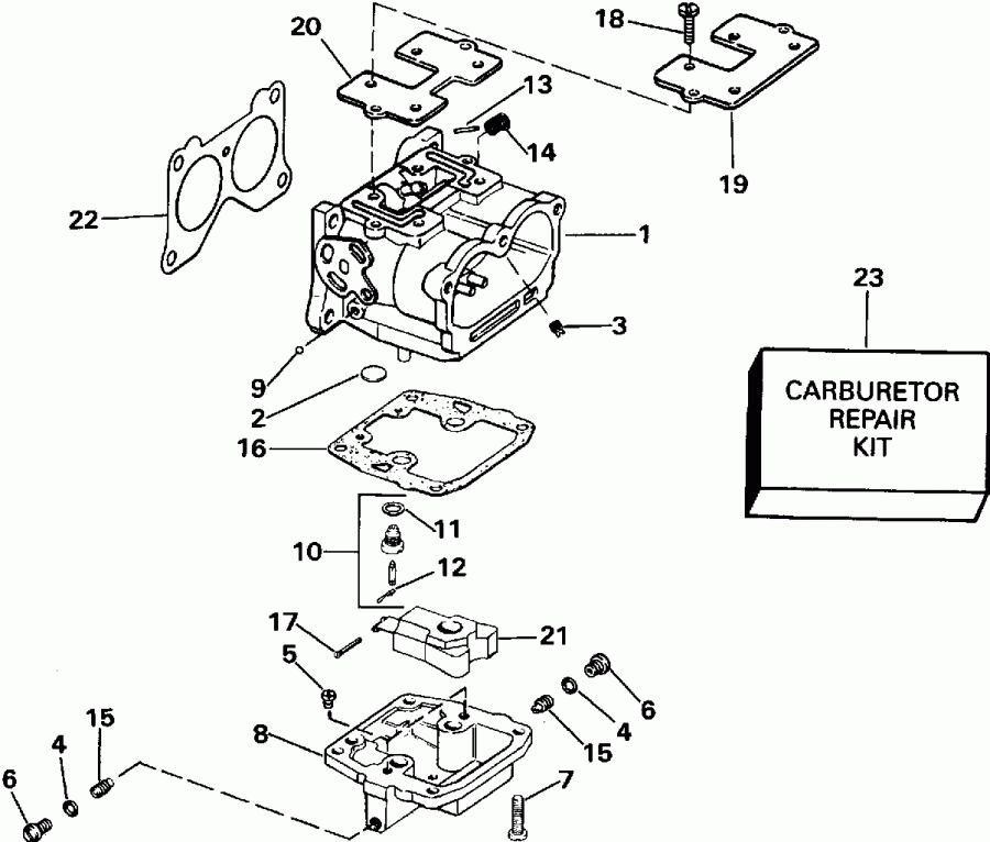  EVINRUDE VE150SLEIE 1991  - rburetor    / rburetor And Linkage
