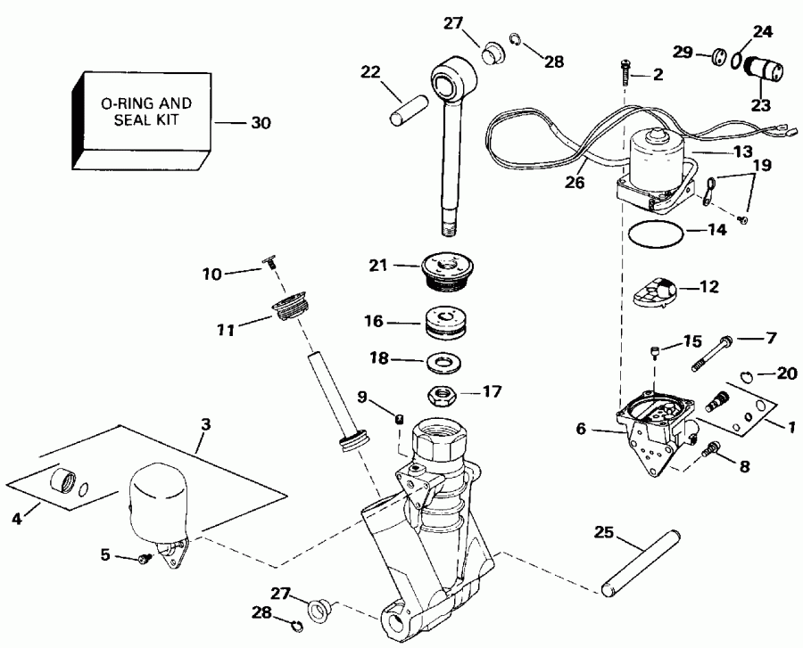 ����� ������� E140TLENS 1992  - wer Trim/tilt Hydraulic Assembly - wer Trim / tilt Hydraulic Assembly