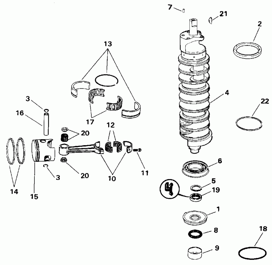��������� ������� E150NXENC 1992  - ankshaft & Piston