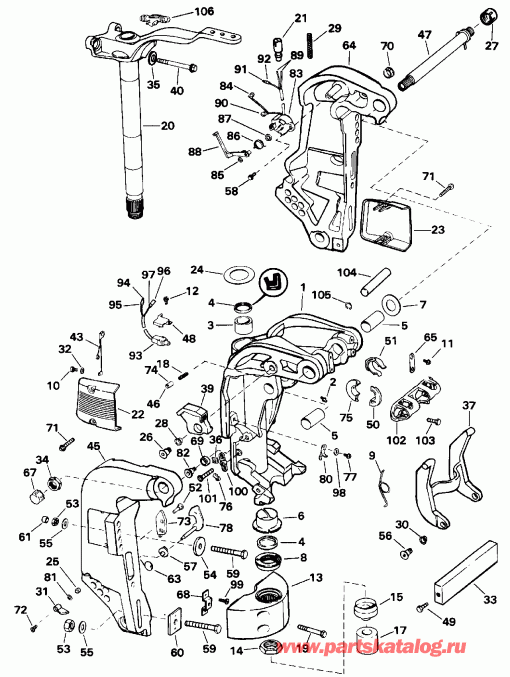 ��������� ��������� EVINRUDE E150NXENC 1992  - dsection - dsection