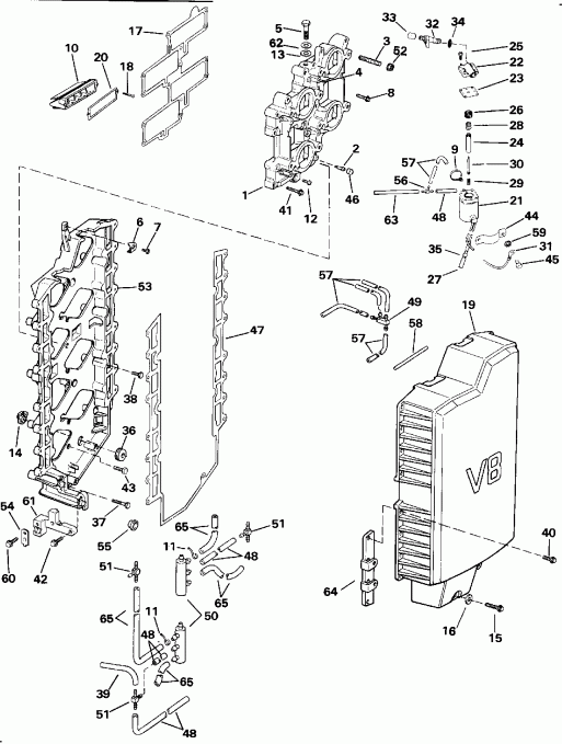   Evinrude E250CXEND 1992  - take  - take Manifold