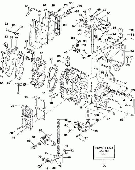   Evinrude E25RWLENB 1992  - linder &   / linder & Crankcase