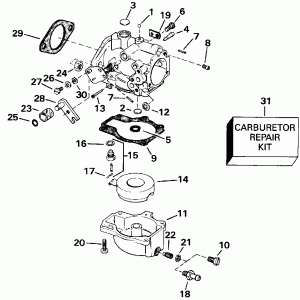  - 55 Models-15  Transom Early Puction (Carburetor - 55 Models-15 In. Transom Early Production)