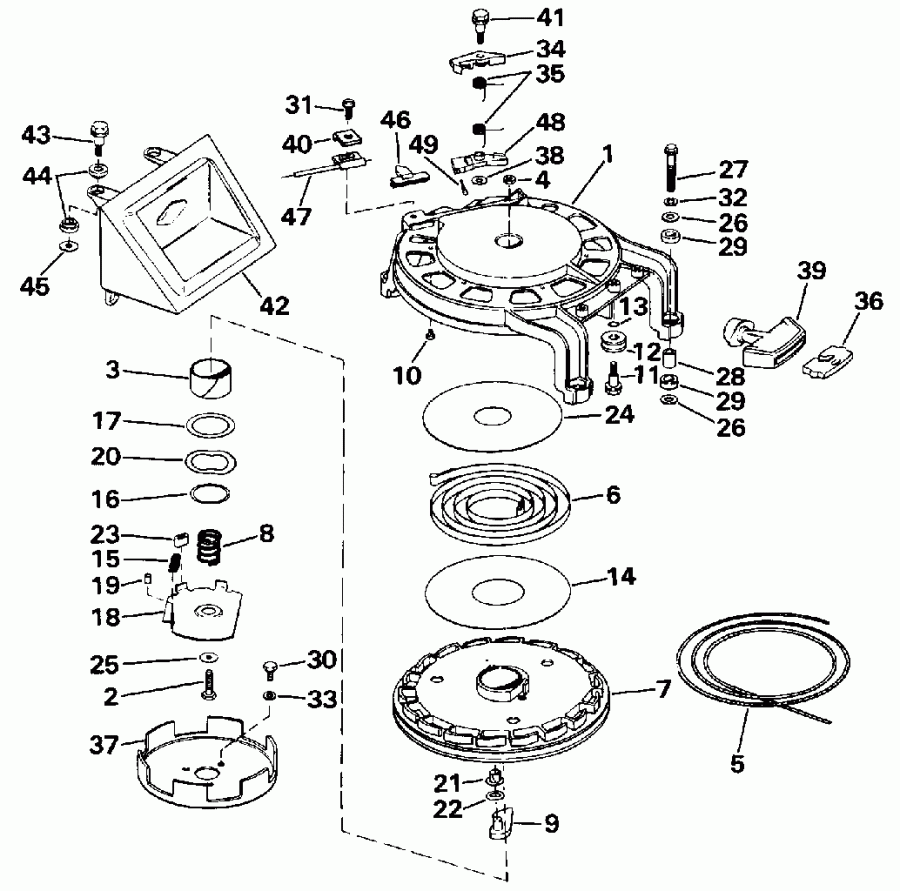    EVINRUDE E50BEENJ 1992  - wind Starter / wind 