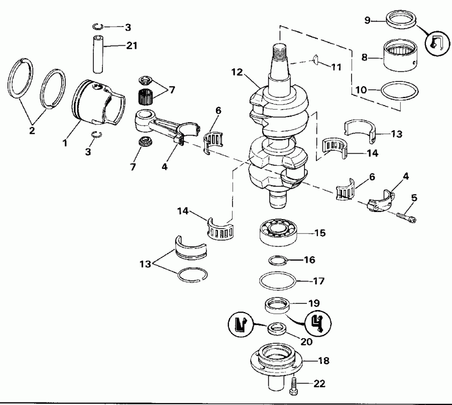   E50BEENM 1992  - ankshaft & Piston - ank & 