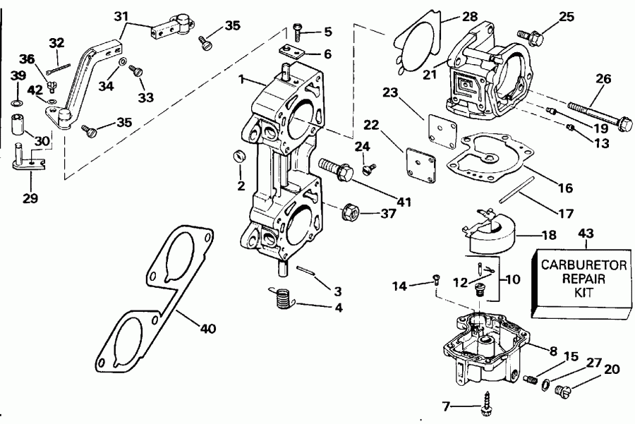    EVINRUDE VE140TLENS 1992  - rburetor   