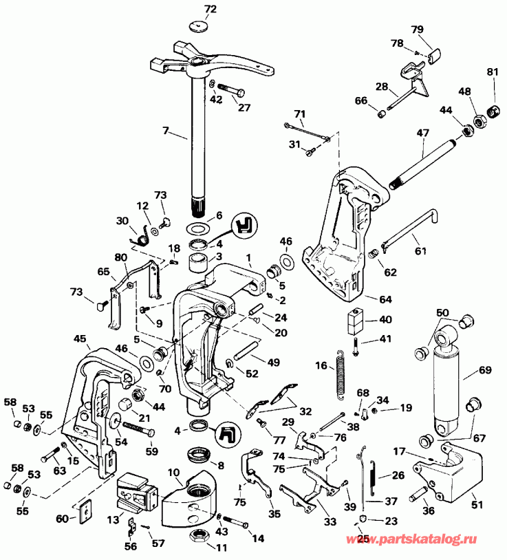    EVINRUDE E100STLETS 1993  -  Tilt Models